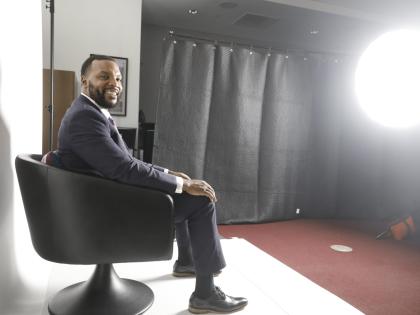 Atty. Lee Merritt smiles before beginning his two-day interview with our team. (Photo by Steve Cohn © 2024).